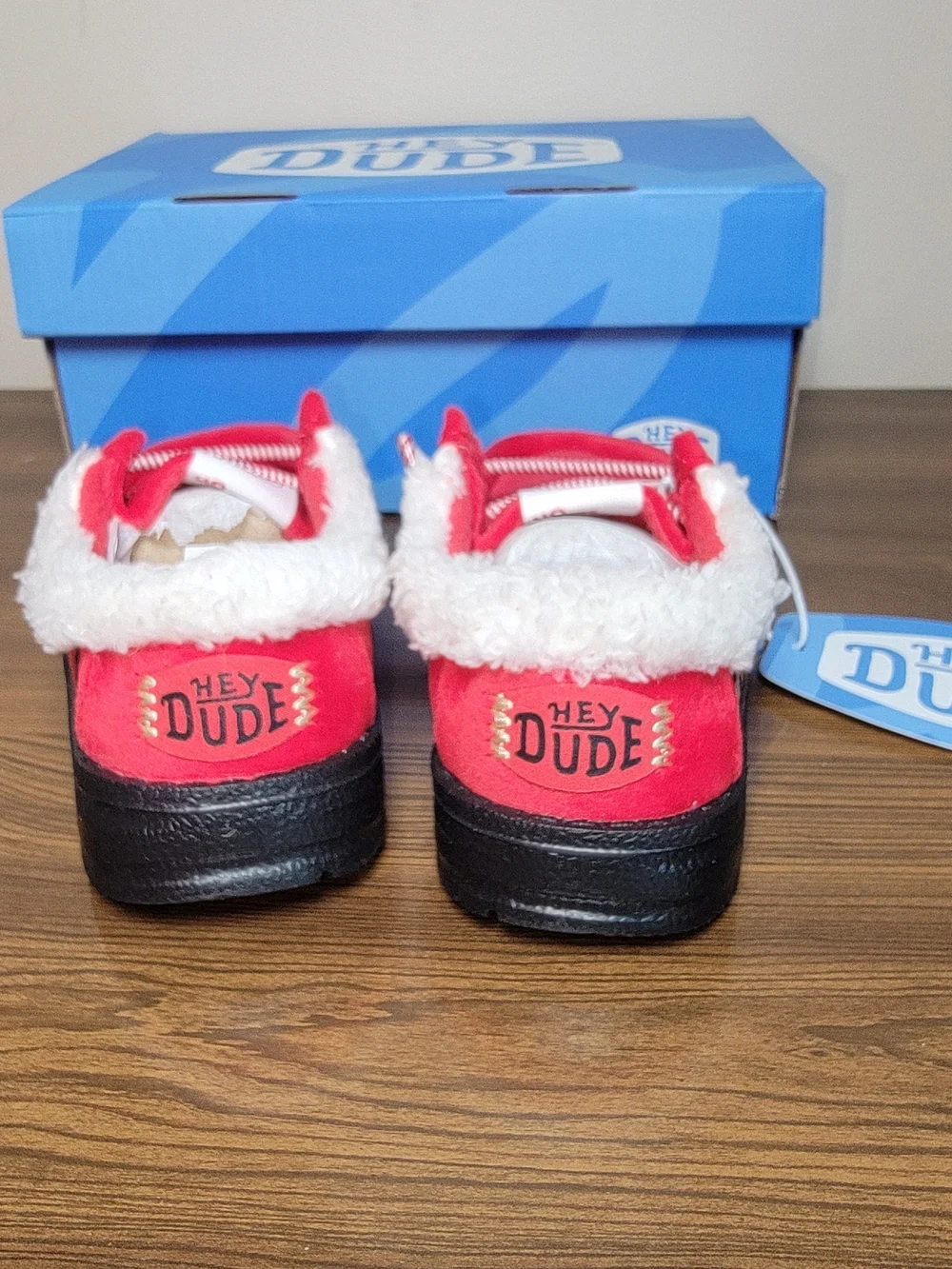 Hey Dude Wally Santa Claus  Fleece-Lined Loafers - Size 7 Toddler